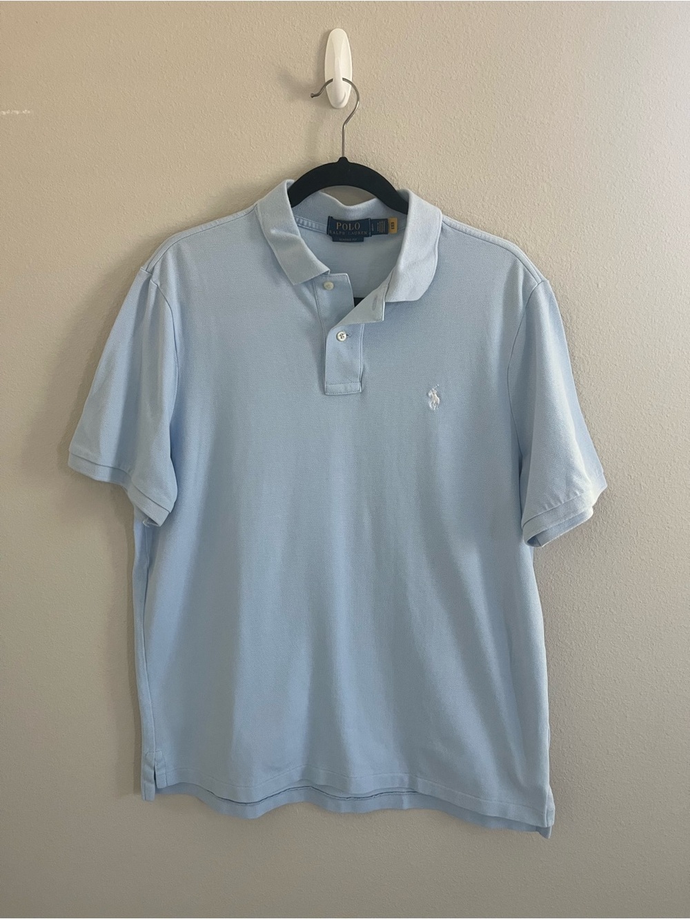 Polo Ralph Lauren Men’s Light Blue Classic Fit Polo w/White Logo Size L Preppy